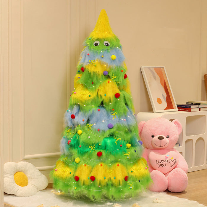 Bulk Exclusive Charming Plush Christmas Tree with Led Strings Assembling Christmas Tree Wholesale