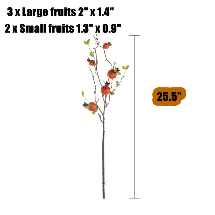 Bulk 25.5 inches Tall Pomegranate Stems Spray Artificial Fruits Autumn Decoration Wholesale