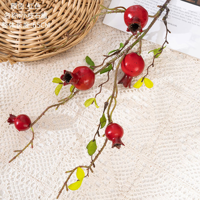 Bulk 25.5 inches Tall Pomegranate Stems Spray Artificial Fruits Autumn Decoration Wholesale