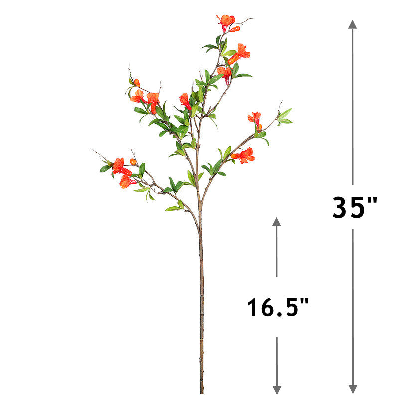 Branches de fleurs de grenade en vrac de 35 pouces, vente en gros de fleurs artificielles en soie