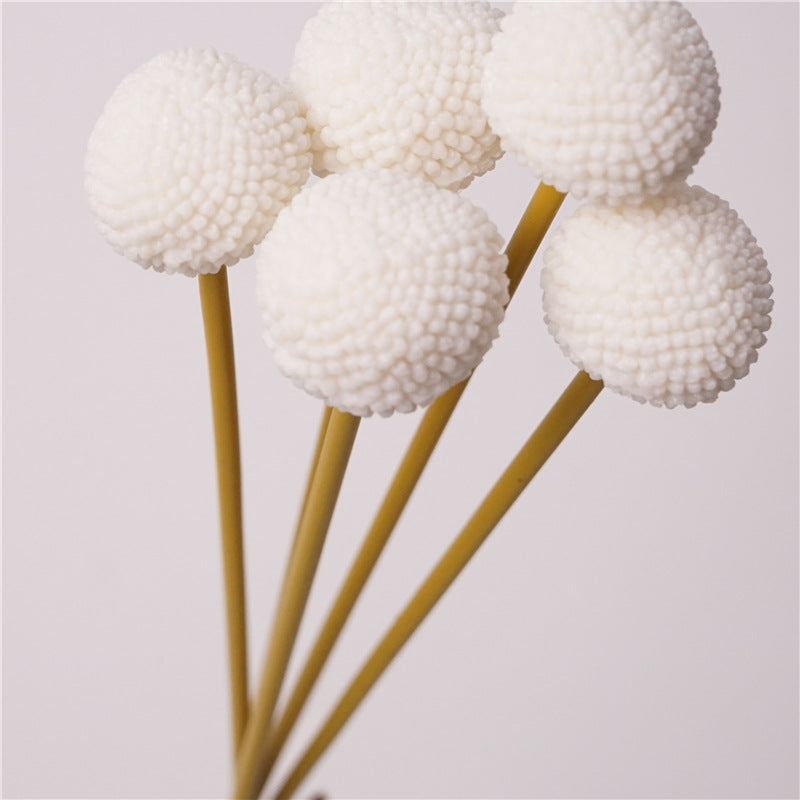 Premium Real Touch Pom Pom Mum Flowers Bouquet 5 Stems