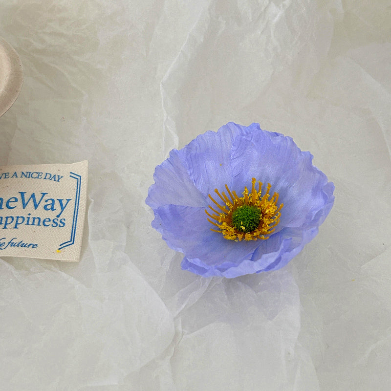 Lot de 10 têtes de fleurs de pavot en soie pour l'artisanat en gros