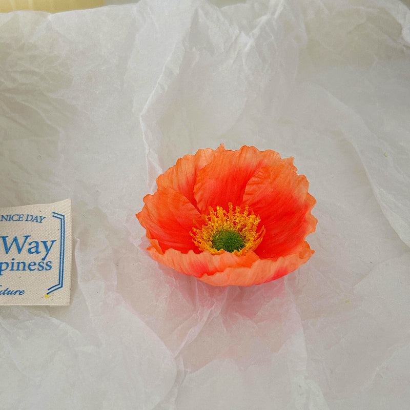 Lot de 10 têtes de fleurs de pavot en soie pour l'artisanat en gros