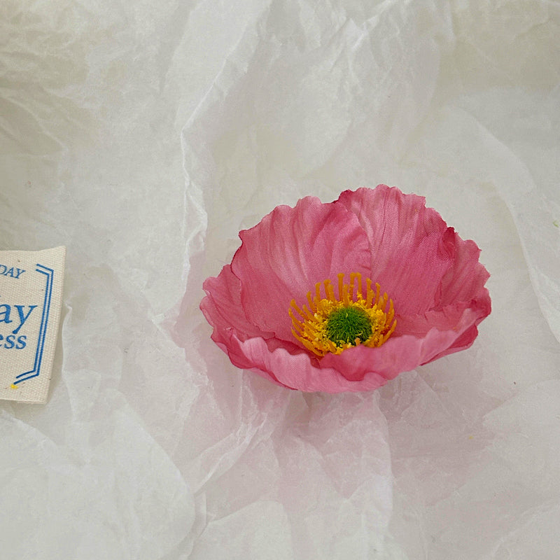 Lot de 10 têtes de fleurs de pavot en soie pour l'artisanat en gros