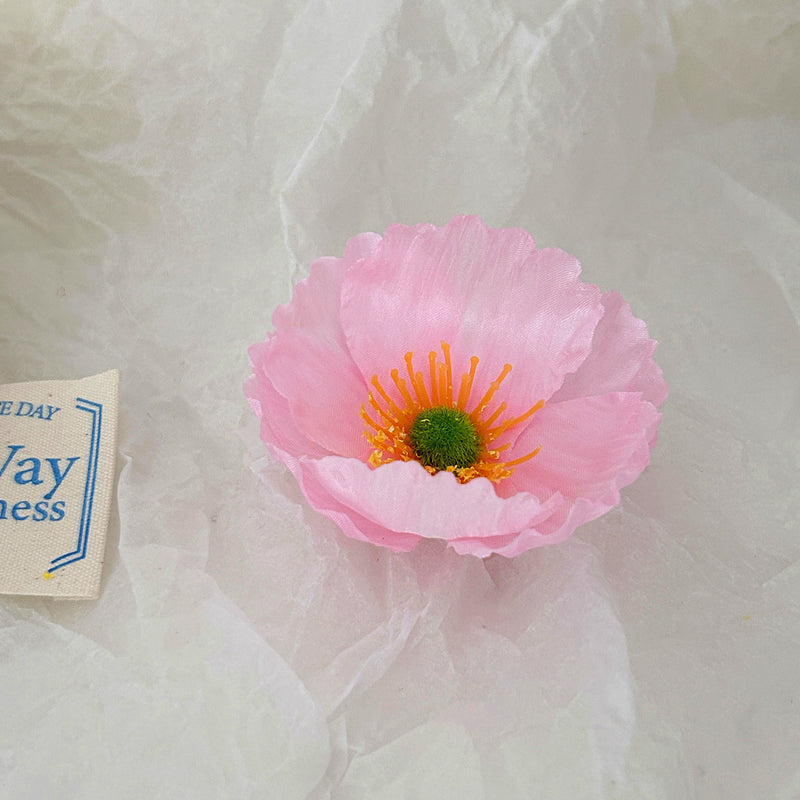 Lot de 10 têtes de fleurs de pavot en soie pour l'artisanat en gros