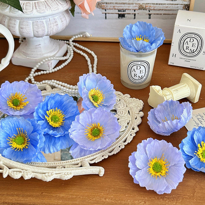 Bulk 10Pcs Poppy Flower Heads Silk Flower Heads for Crafts Wholesale
