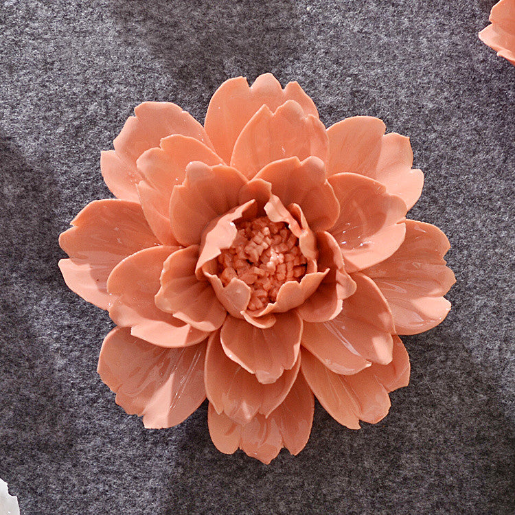 Bulk 4.7" Porcelain Peony Flowers Ceramic Artificial Hanging Decoration Wholesale