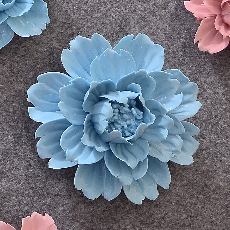 Bulk 4.7" Porcelain Peony Flowers Ceramic Artificial Hanging Decoration Wholesale