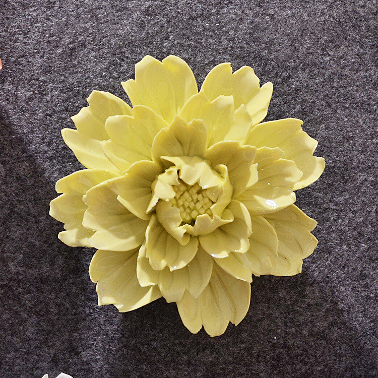 Bulk 4.7" Porcelain Peony Flowers Ceramic Artificial Hanging Decoration Wholesale