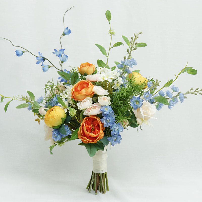 Bulk 16 inches Tall Peony Ranunculus Arrangement Silk Flower Bouquet Wholesale