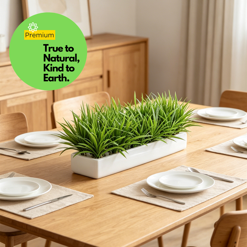 Premium 15.7" Real Touch Grass Stems - Lifelike Greenery for Indoors
