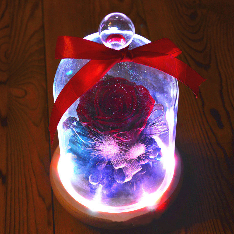 Bulk 4Pcs Valentine Gift Jewelry Ring with Preserved Rose Gifts and Cards Wholesale