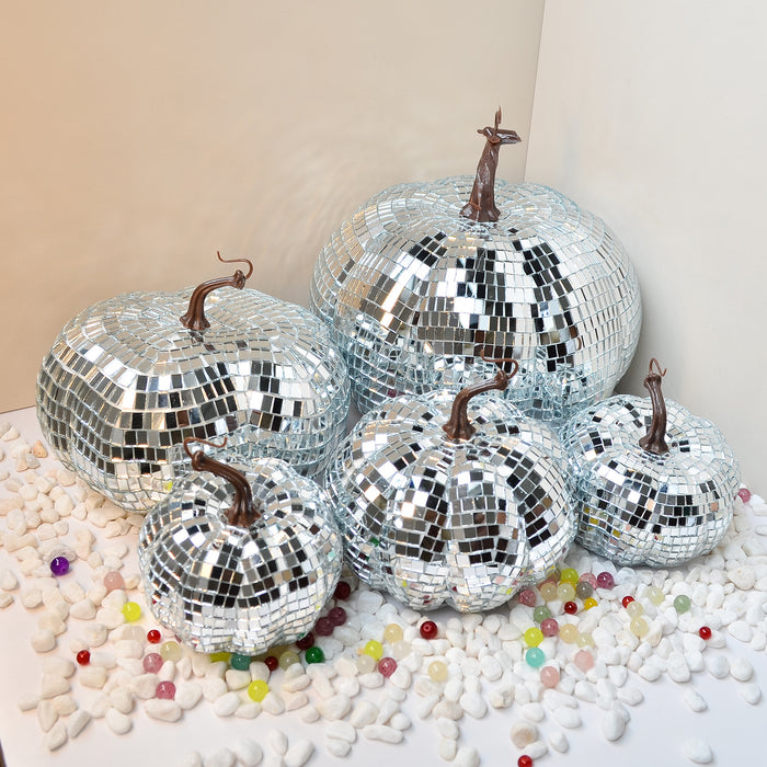 Bulk 5pcs Pumpkin Disco Bell Ornaments Groovy Decorations Wholesale