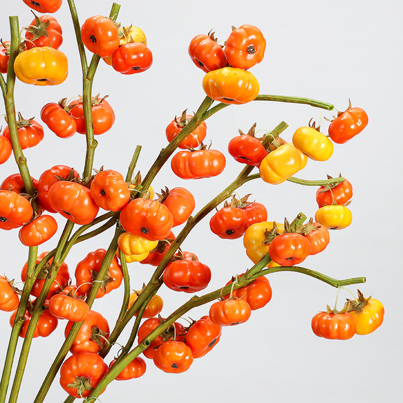 Lot de 5 tiges de citrouille artificielles de 25,5 pouces, décoration d'automne en gros