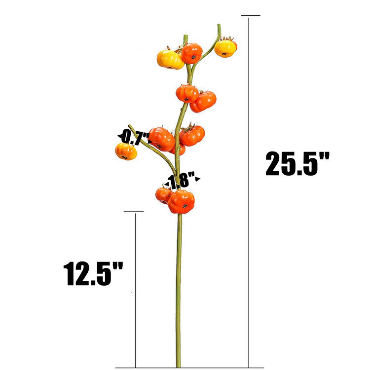 Lot de 5 tiges de citrouille artificielles de 25,5 pouces, décoration d'automne en gros