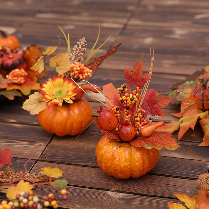 Bulk Set of 3pcs Pumpkin Table Centerpiece for Fall Harvest Halloween Thanksgiving Wholesale