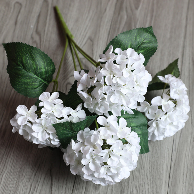 Bouquet d'hortensias en vrac de 17 pouces, fleurs résistantes aux UV pour l'extérieur et l'intérieur, vente en gros 
