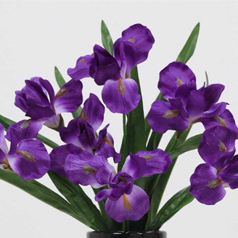 Bulk 19.6" Iris Flower Bush Stems Silk Blooms for Wedding/Home Decor Floral Arrangements Wholesale
