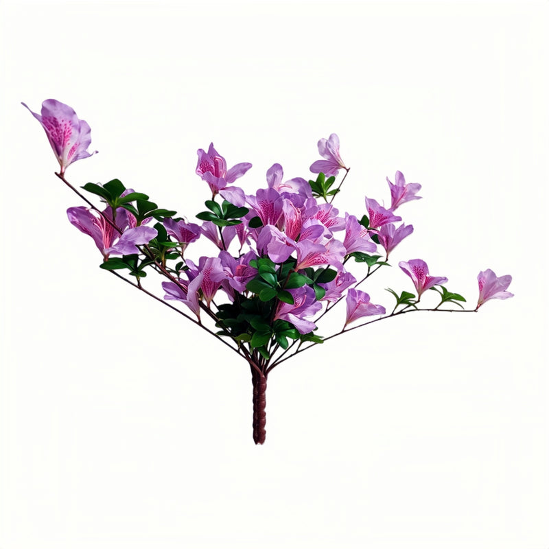 Bulk 2pcs Realistic Faux Azalea Hanging Flowers – UV Resistant & No Fade, Artificial Silk Blooms for Home, Garden, Balcony & Yard Wholesale