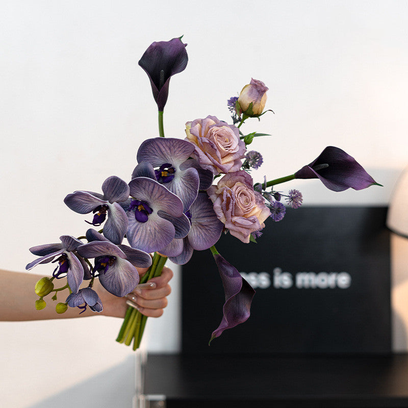 Bulk 20" Stylish Pre-Arranged Artificial Silk Phalaenopsis Orchid Bouquet Floral Arrangement Wholesale