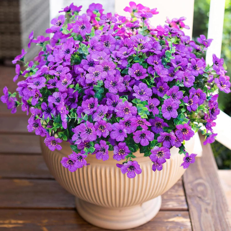 Bulk 20 Bundles Artificial Flowers for Outdoor Fake Plants Spring Fall Decorations for Home Wholesale