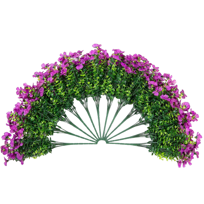 Bulk 20 Bundles Artificial Flowers for Outdoor Fake Plants Spring Fall Decorations for Home Wholesale