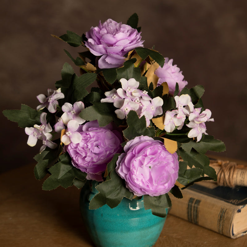 Bulk 16" Vintage Peony Bush Bouquet Mixed Hydrangea Retro Wedding Crafts Party Wholesale