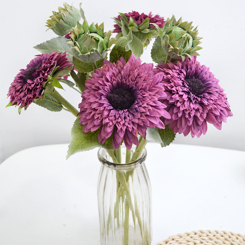 Flores Artificiales De Tallo De Seda De Girasol al por mayor