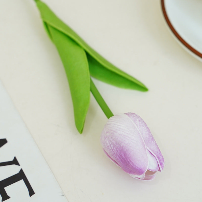 Bulk Clearance 20pcs 13.5" Artificial Tulip Stems Bouquet Soft Latex Tulips for Spring Decor