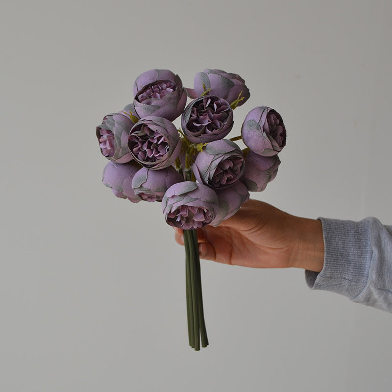 Bulk 11" Autumn Retro Peony Buds Bouquet for Fall Wedding Centerpieces, Home Decor & Thanksgiving Styling