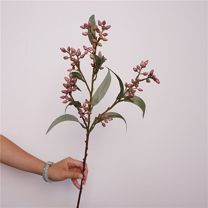 Premium 21" Realistic Eucalyptus Fruit Branches - Lifelike Floral Arrangements for Weddings & Home Decor