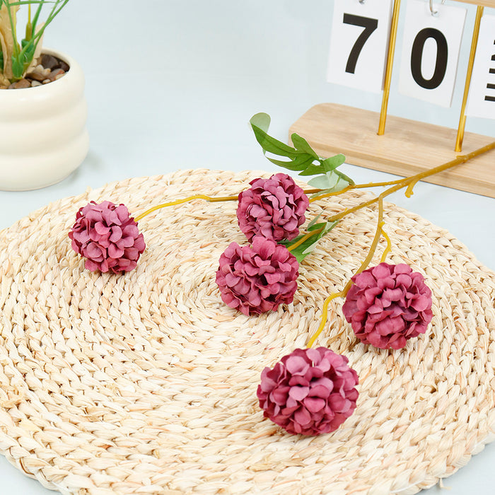 Bulk 19.6" Artificial Chrysanthemum Pom Ball Flower Branches Wholesale