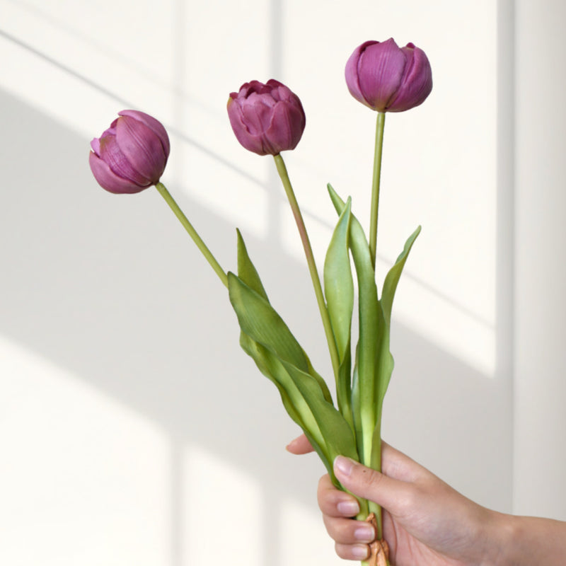 Premium Real Touch Tulips Flowers Soft Latex Tulips Bouquet Flowers