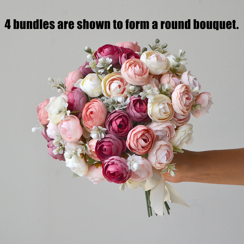 Bulk 12.6" Premium Silk Ranunculus Bouquet Ideal for Wedding Centerpieces, Home Decor & Spring Event Styling