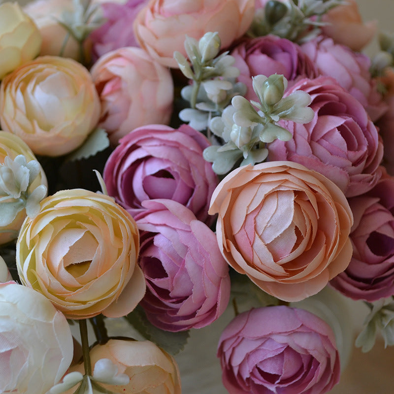 Bulk 12.6" Premium Silk Ranunculus Bouquet Ideal for Wedding Centerpieces, Home Decor & Spring Event Styling