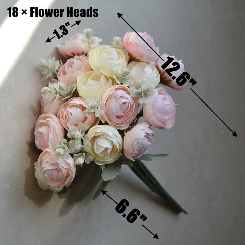 Bulk 12.6" Premium Silk Ranunculus Bouquet Ideal for Wedding Centerpieces, Home Decor & Spring Event Styling