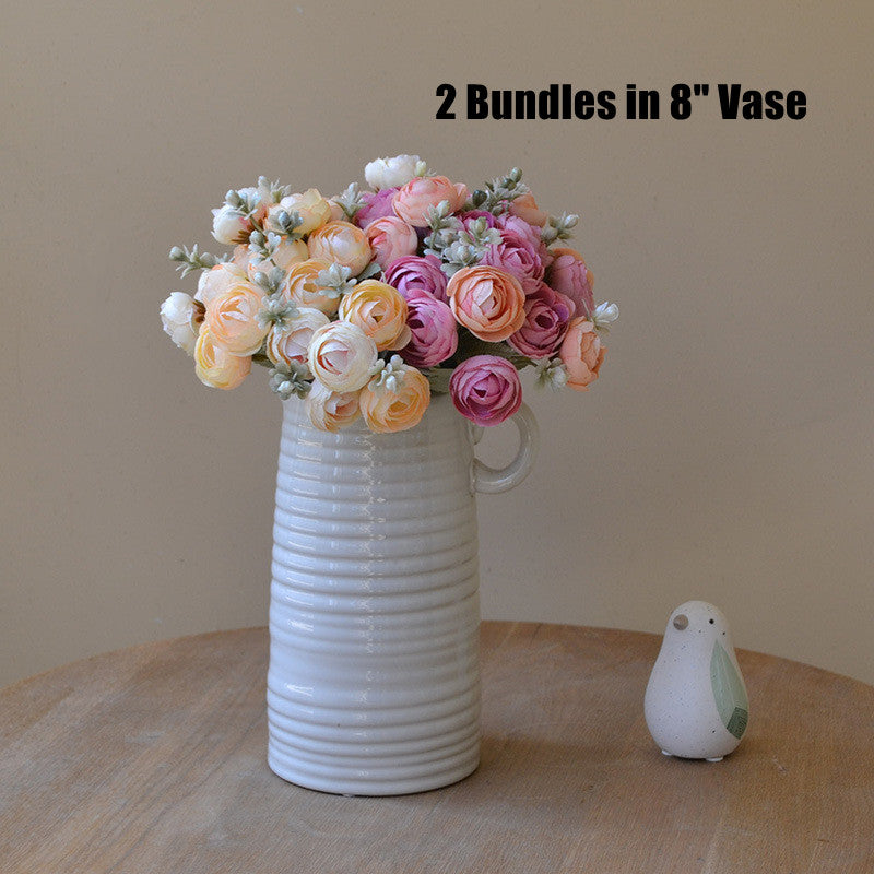 Bulk 12.6" Premium Silk Ranunculus Bouquet Ideal for Wedding Centerpieces, Home Decor & Spring Event Styling