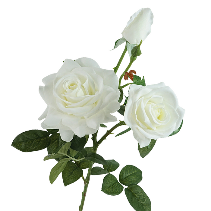 Premium Real Touch Rose with Bud Spray Stems