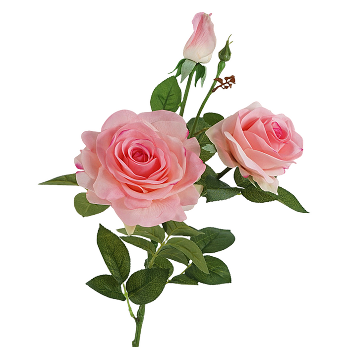 Premium Real Touch Rose with Bud Spray Stems