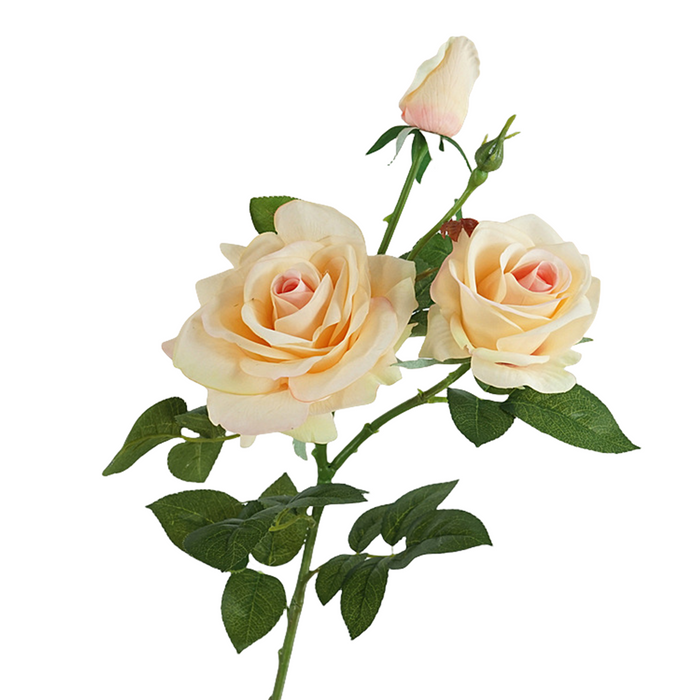 Premium Real Touch Rose with Bud Spray Stems