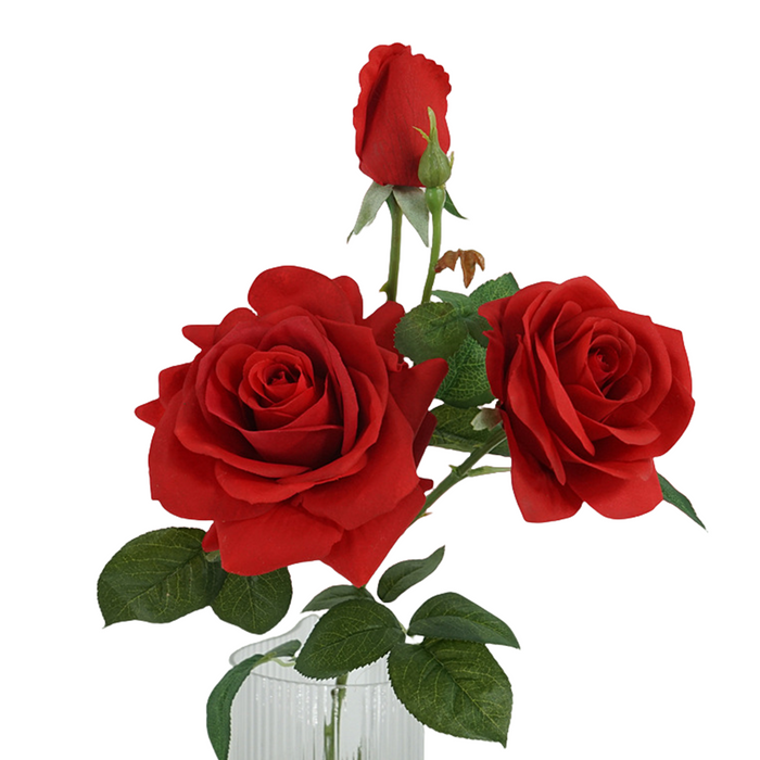 Premium Real Touch Rose with Bud Spray Stems