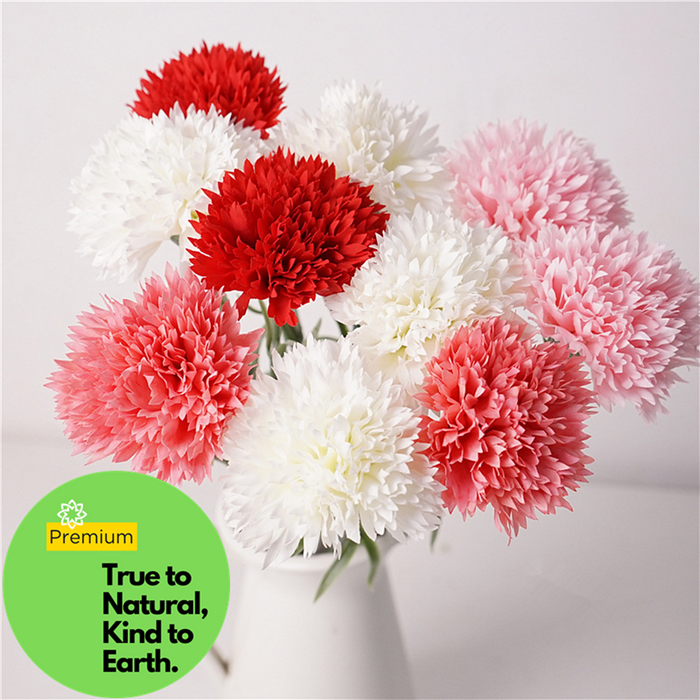 Premium 19.6" Real Touch Carnations - Lifelike Silk Floral Arrangements for Weddings & Home Decor