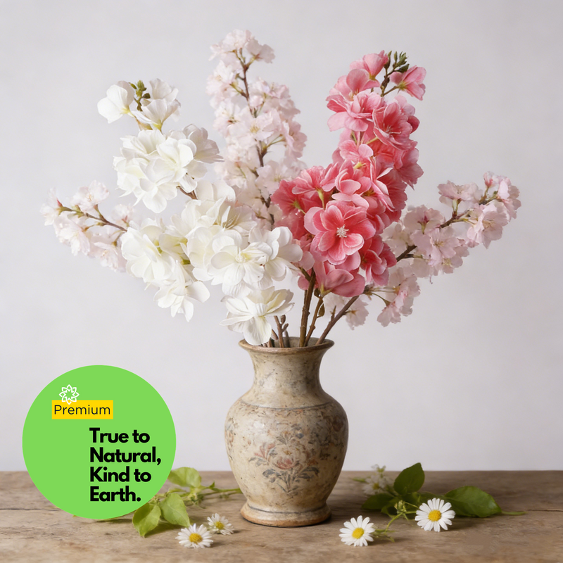 Premium 27.5" Real Touch Cherry Blossom - Lifelike Floral Arrangements for Weddings & Home Decor