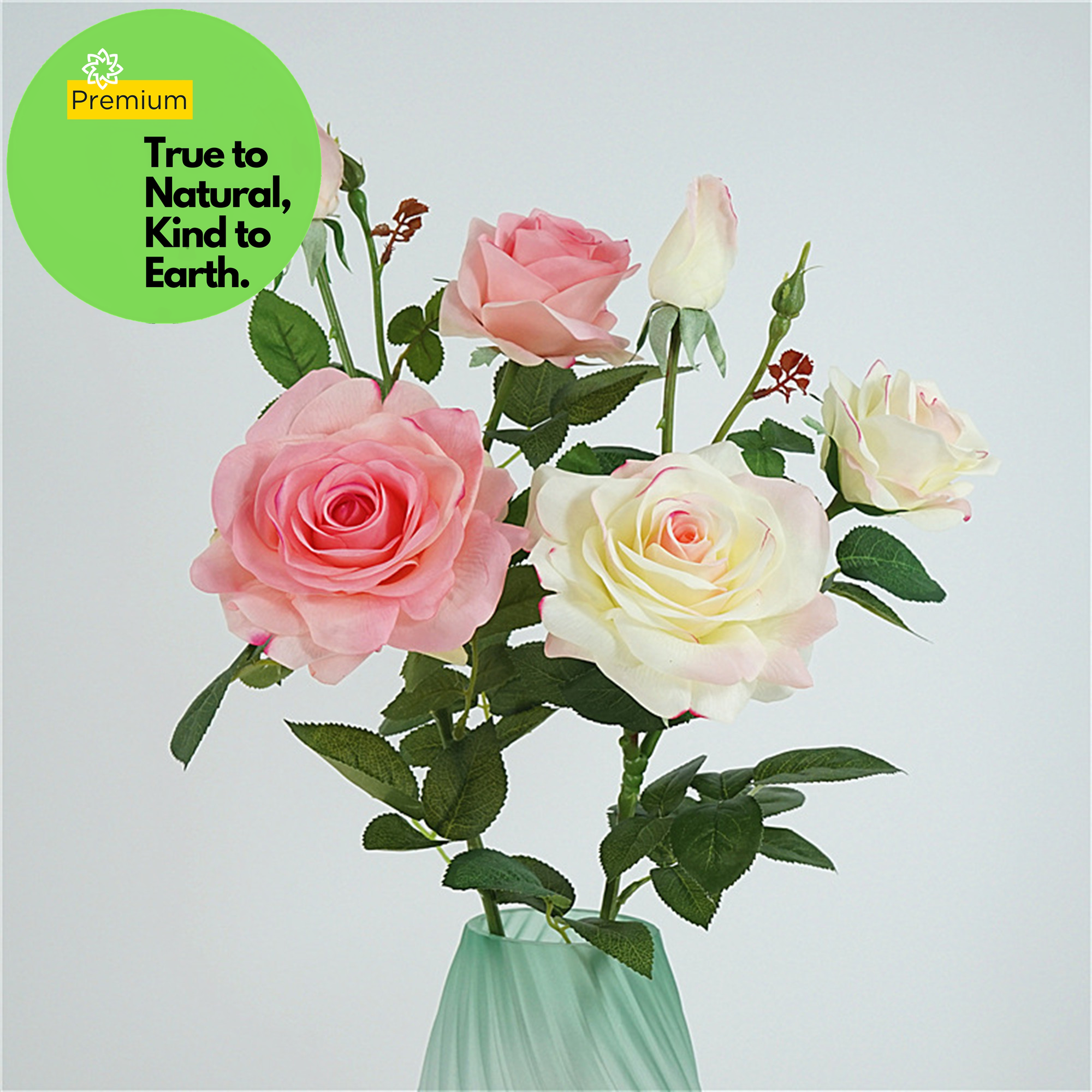 Premium Real Touch Rose with Bud Spray Stems — Artificialmerch