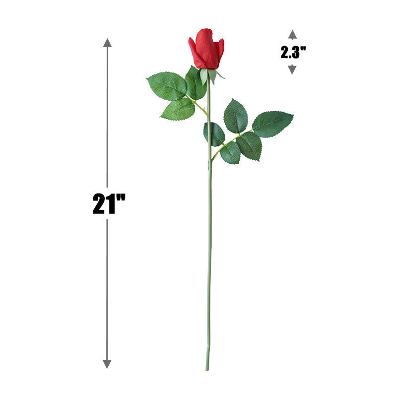 Bulk 21" Real Touch Rose Buds Stems Fake Rose Arrangements Wholesale