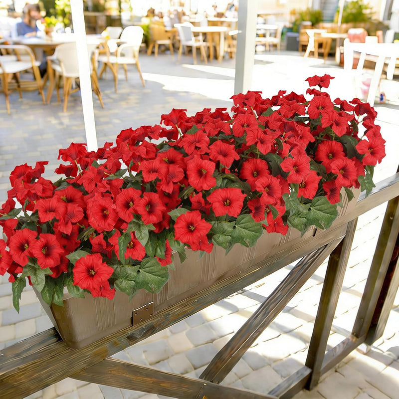 Bulk 12 Bundles Artificial Petunias Flowers for Outdoors Flowers Plants UV Resistant Look Real Silk Flowers for Outside Wholesale