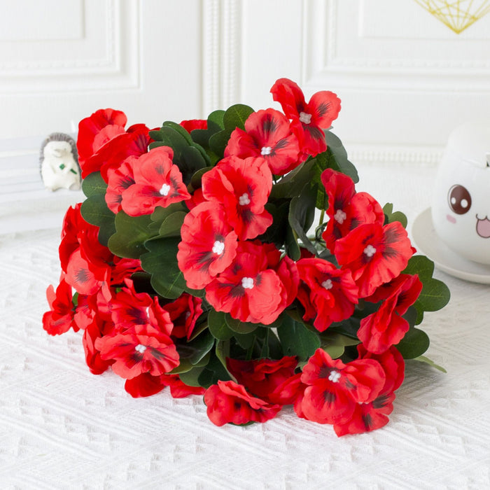 Bulk 2pcs Pansy Bush Artificial Flowers UV Resistant for Outdoors Wholesale