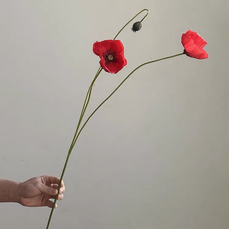 Bulk 2025 Newly Upgraded 23" Silk Poppy Stems for Autumn Decor Wholesale
