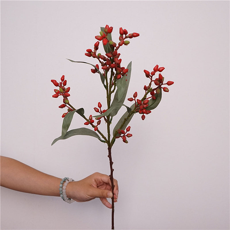 Premium 21" Realistic Eucalyptus Fruit Branches - Lifelike Floral Arrangements for Weddings & Home Decor