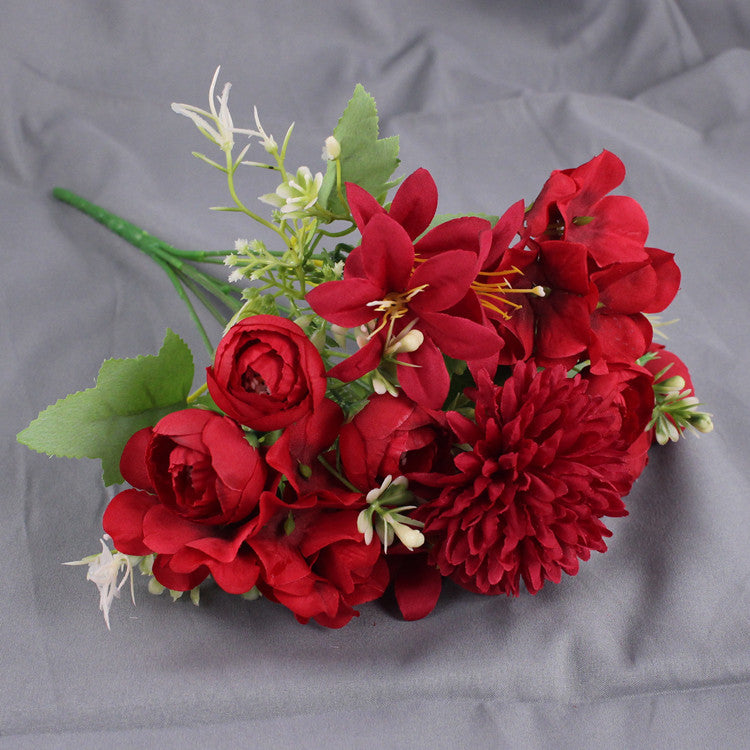 Bulk 12" Mixed Hydrangea Peony Chrysanthemum & Lily Bush Bouquet Wholesale